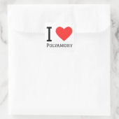 Sticker Carré J'aime la polyamée (Sac)