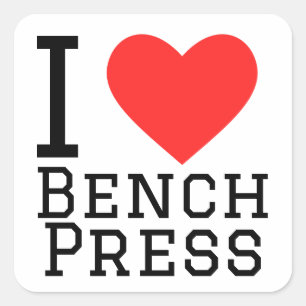 Sticker Carré J'aime la presse de banc