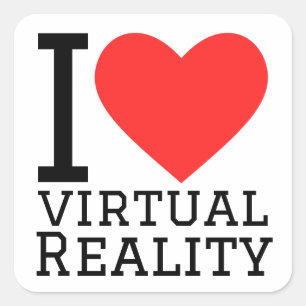 Sticker Carré J'aime la réalité virtuelle