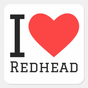 Sticker Carré J'aime la rousse