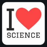 Sticker Carré J'aime la science<br><div class="desc">J'aime la science,  pour les amateurs d'expériences</div>