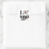 Sticker Carré J'aime la science (Sac)