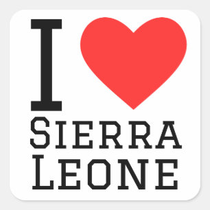 Sticker Carré J'aime la Sierra Leone