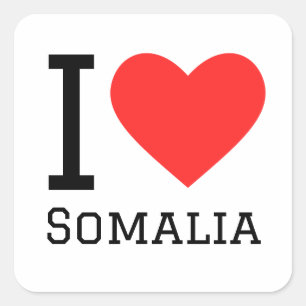 Sticker Carré J'aime la somalie