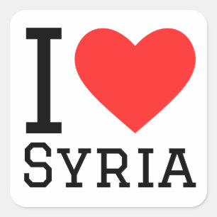 Sticker Carré J'aime la Syrie