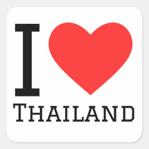 Sticker Carré J'aime la Thaïlande