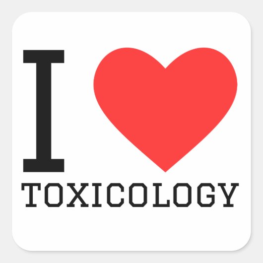 Sticker Carré J'aime la toxicologie (Devant)