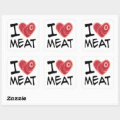 Sticker Carré J'aime la viande (Feuille)