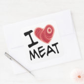 Sticker Carré J'aime la viande (Enveloppe)