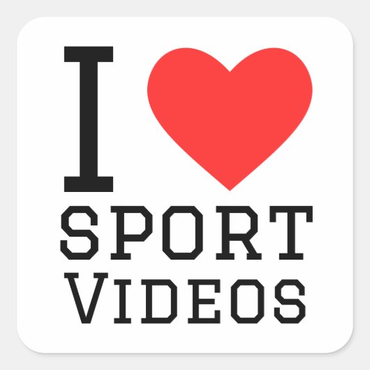 Sticker Carré J'aime la vidéo de sport (Devant)
