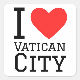 Sticker Carré J'aime la ville du Vatican
