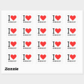Sticker Carré J'aime l'abricot (Feuille)