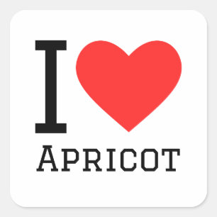 Sticker Carré J'aime l'abricot