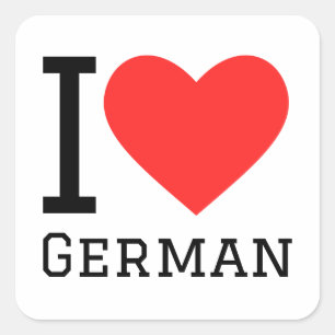 Sticker Carré J'aime l'allemand