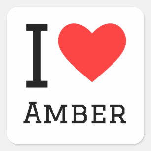 Sticker Carré J'aime l'ambre