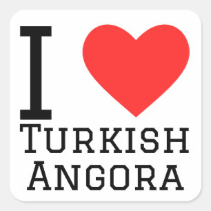 Sticker Carré J'aime l'angora turque