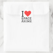 Sticker Carré J'aime l'animation spatiale (Sac)