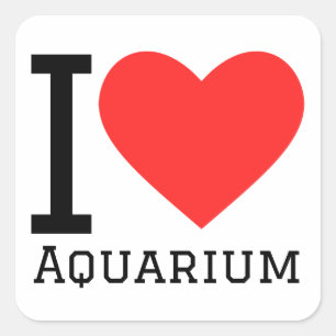 Sticker Carré J'aime l'aquarium