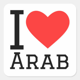 Sticker Carré J'aime l'arabe