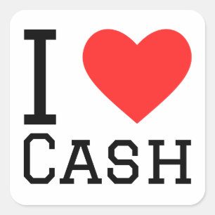 Sticker Carré J'aime l'argent
