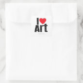 Sticker Carré J'aime l'art (Sac)