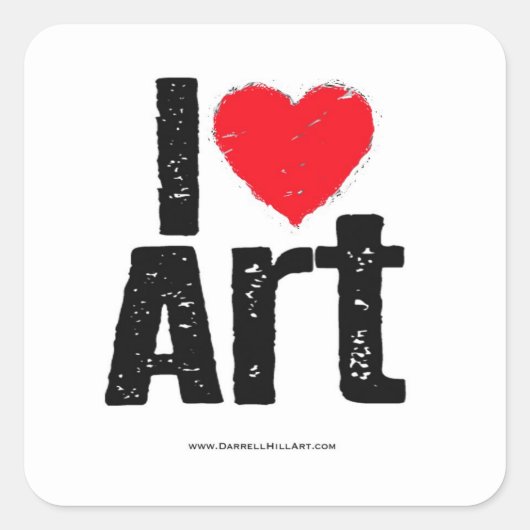 Sticker Carré J'aime l'art (Devant)