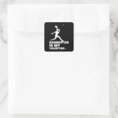 Sticker Carré J'aime le badminton Stylish blinton silhouette (Sac)