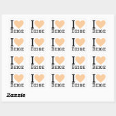 Sticker Carré J'aime le beige (Feuille)