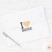 Sticker Carré J'aime le beige (Enveloppe)