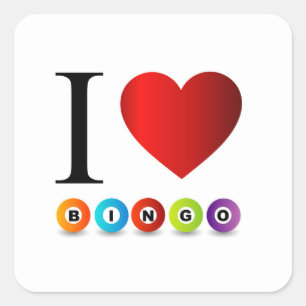 Sticker Carré J'aime le bingo-test