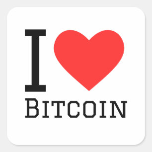 Sticker Carré J'aime le bitcoin