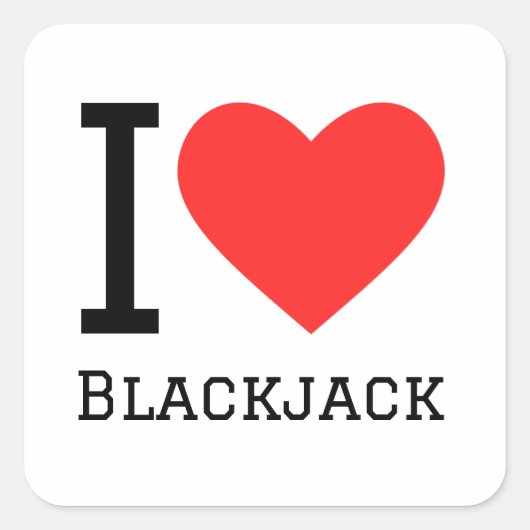 Sticker Carré J'aime le blackjack (Devant)