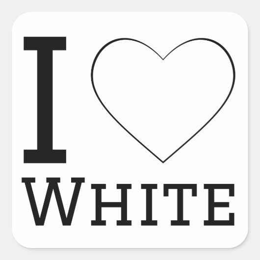 Sticker Carré J'aime le blanc (Devant)