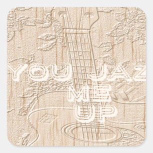 Sticker Carré J'aime le bois brun Hakuna Matata