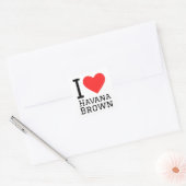 Sticker Carré J'aime le brun (Enveloppe)