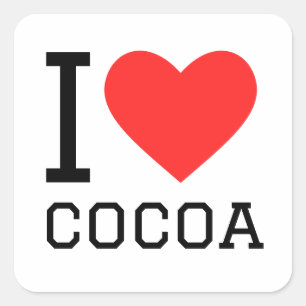 Sticker Carré J'aime le cacao