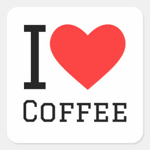 Sticker Carré J'aime le café