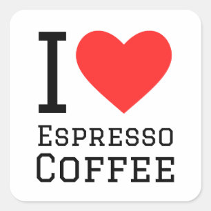 Sticker Carré J'aime le café expresso