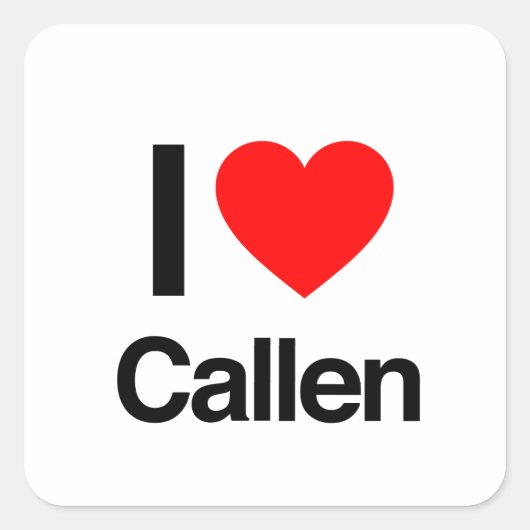 Sticker Carré j'aime le callen (Devant)