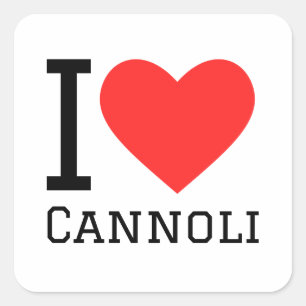 Sticker Carré J'aime le cannoli