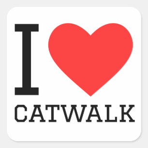 Sticker Carré J'aime le chat