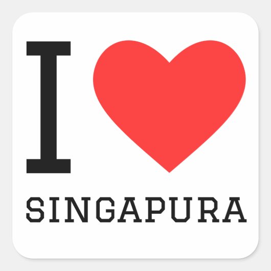 Sticker Carré J'aime le chat singapura (Devant)