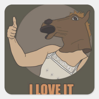 Sticker Carré J'Aime Le Cheval *TomSka*