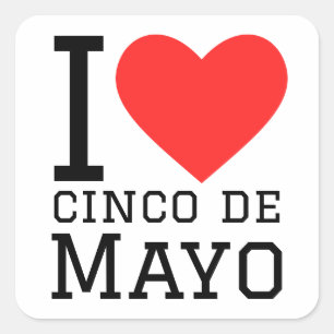 Sticker Carré J'aime le cinco de mayo