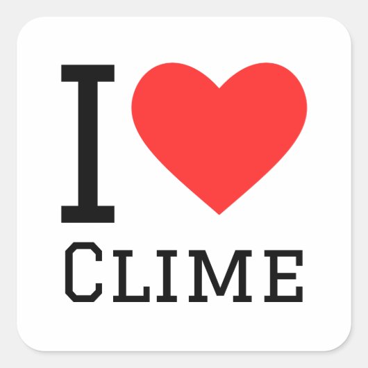 Sticker Carré J'aime le climat (Devant)