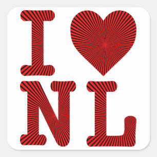 STICKER CARRÉ J'AIME LE COEUR NL TERRE-NEUVE ET LABRADOR