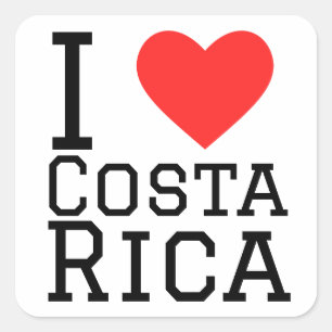 Sticker Carré J'aime le Costa Rica