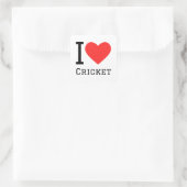 Sticker Carré J'aime le cricket (Sac)