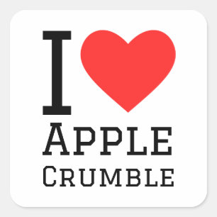 Sticker Carré J'aime le crumble aux pommes