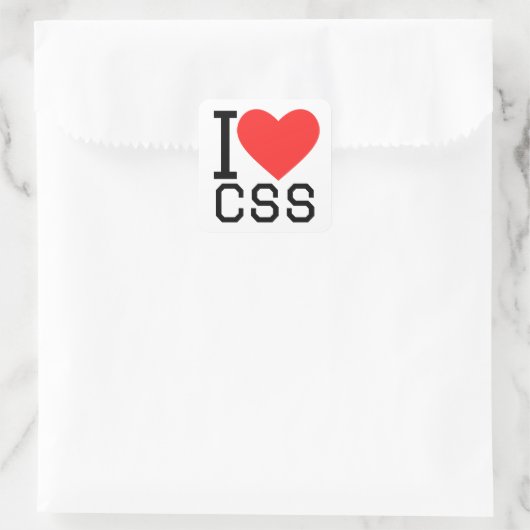 Sticker Carré J'aime le css (Sac)